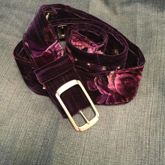 AlabeatyDesigns Accessories - NEW Gorgeous Velvet Belt Dark Purple floral